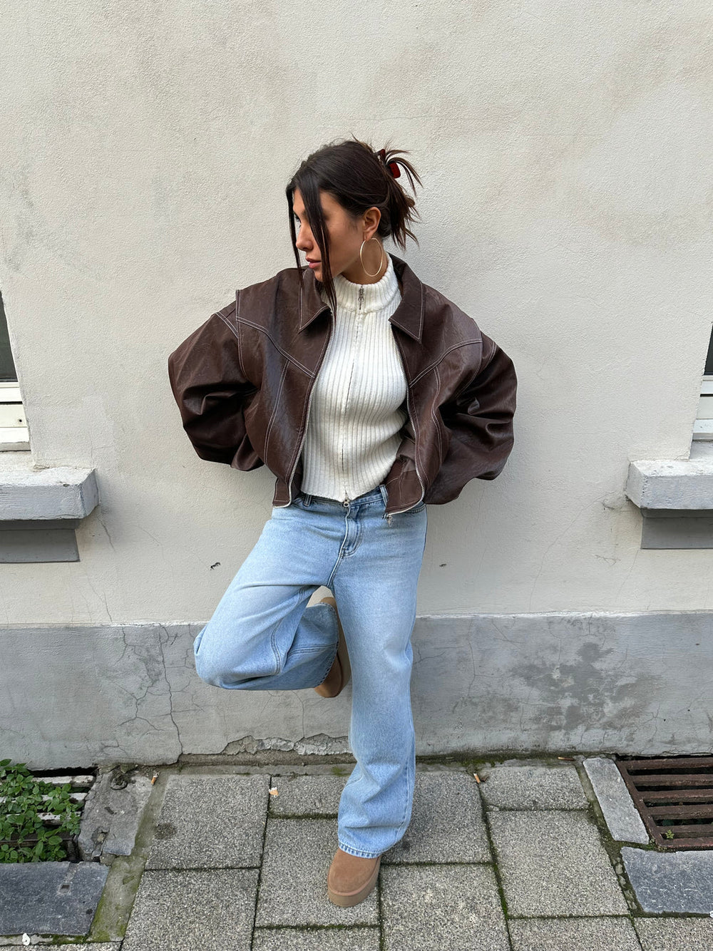 RUBY | Oversized leren jas