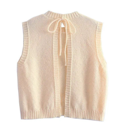 Éloise | Gebreide Zomertop met Open Rug Beige