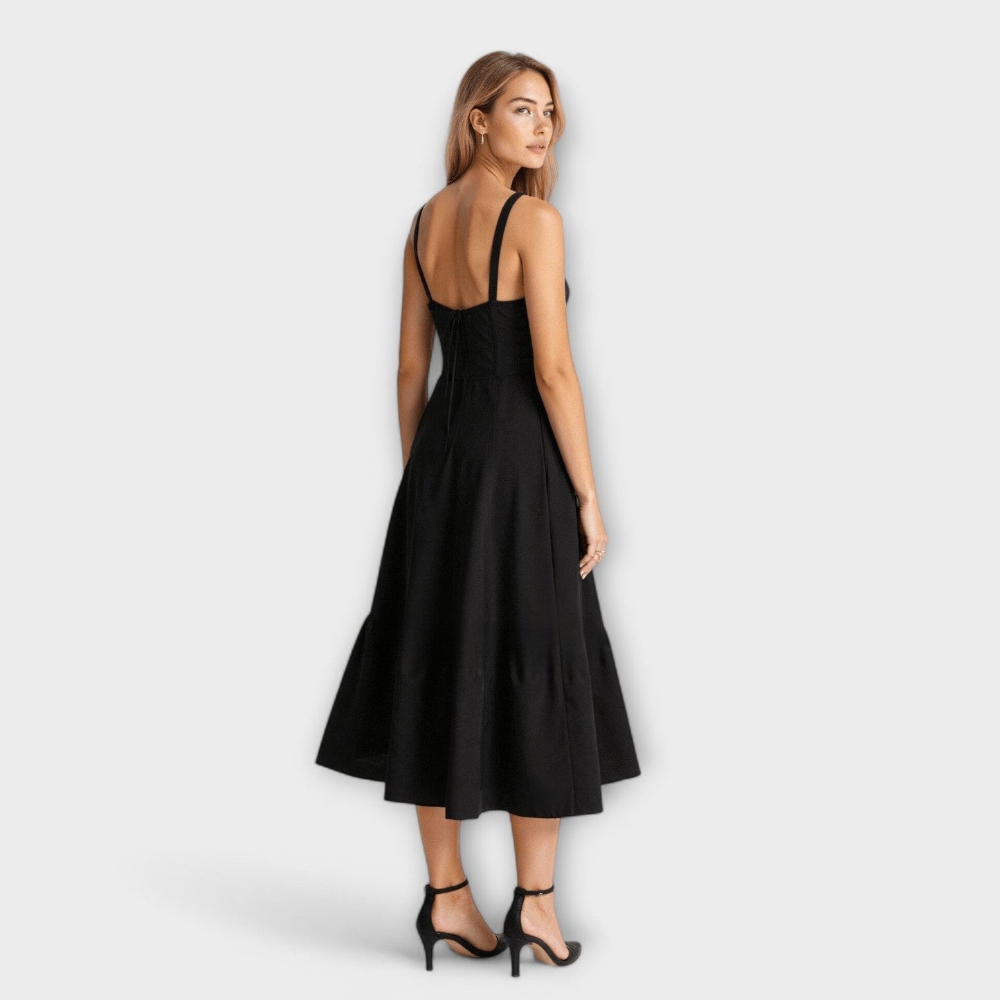AMARA | Korset Middelange Jurk voor Dames, Elegante Zomerjurk met Gewaxt Design