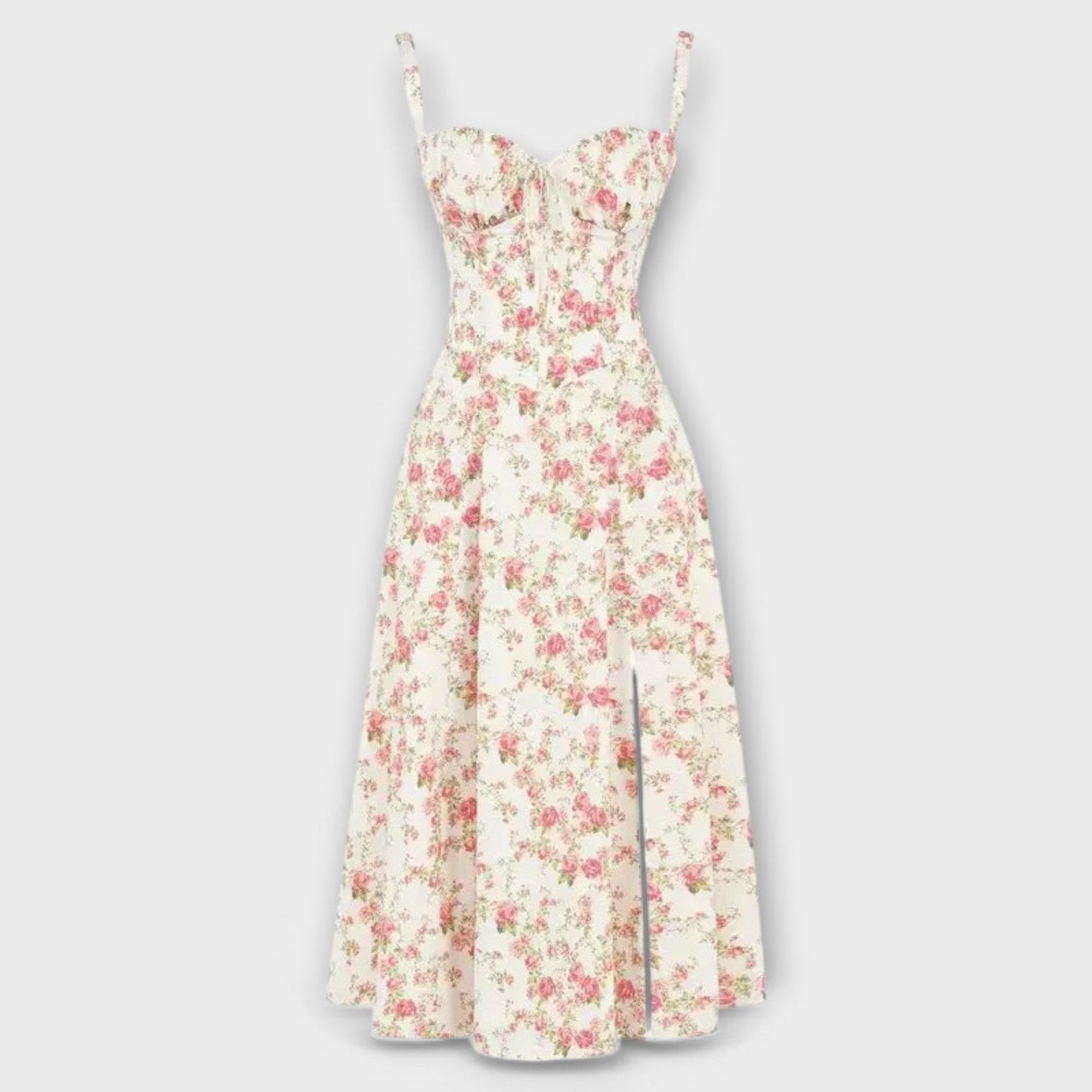 AMARA | Korset Middelange Jurk voor Dames, Elegante Zomerjurk met Gewaxt Design