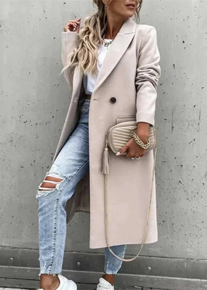 Siena | Elegante Wollen Winterjas Voor Dames – Lang Model Met Klassieke Pasvorm