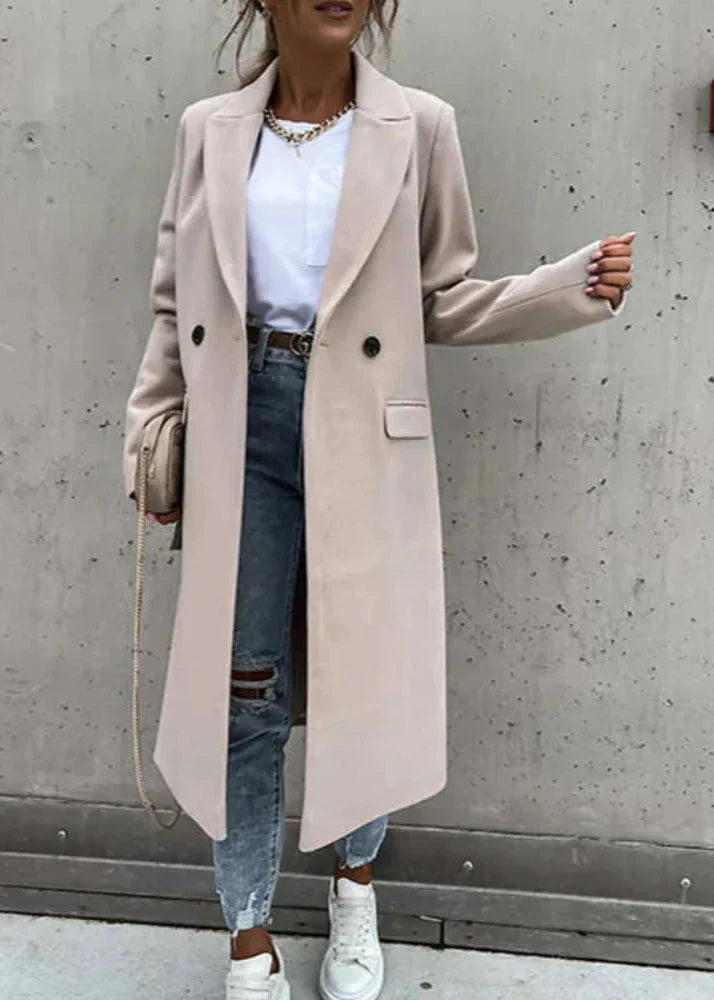 Siena | Elegante Wollen Winterjas Voor Dames – Lang Model Met Klassieke Pasvorm