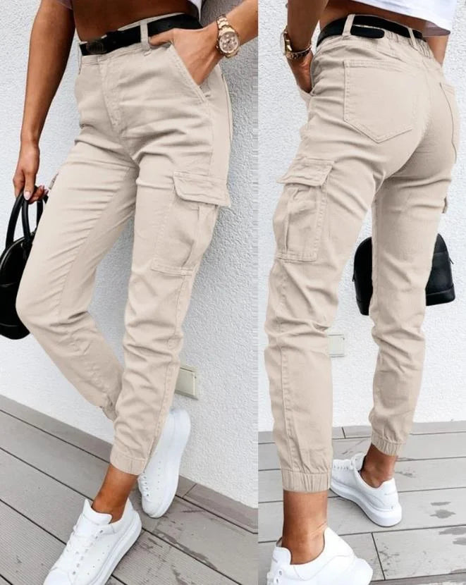 Cloé | Hoge Taille Cargo Pants Dames | Casual Streetwear Broek Met Zakken
