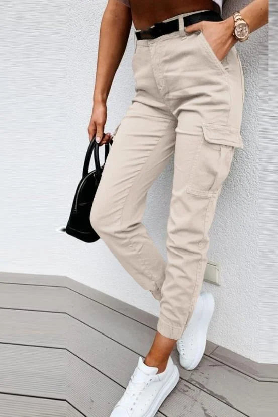 Cloé | Hoge Taille Cargo Pants Dames | Casual Streetwear Broek Met Zakken
