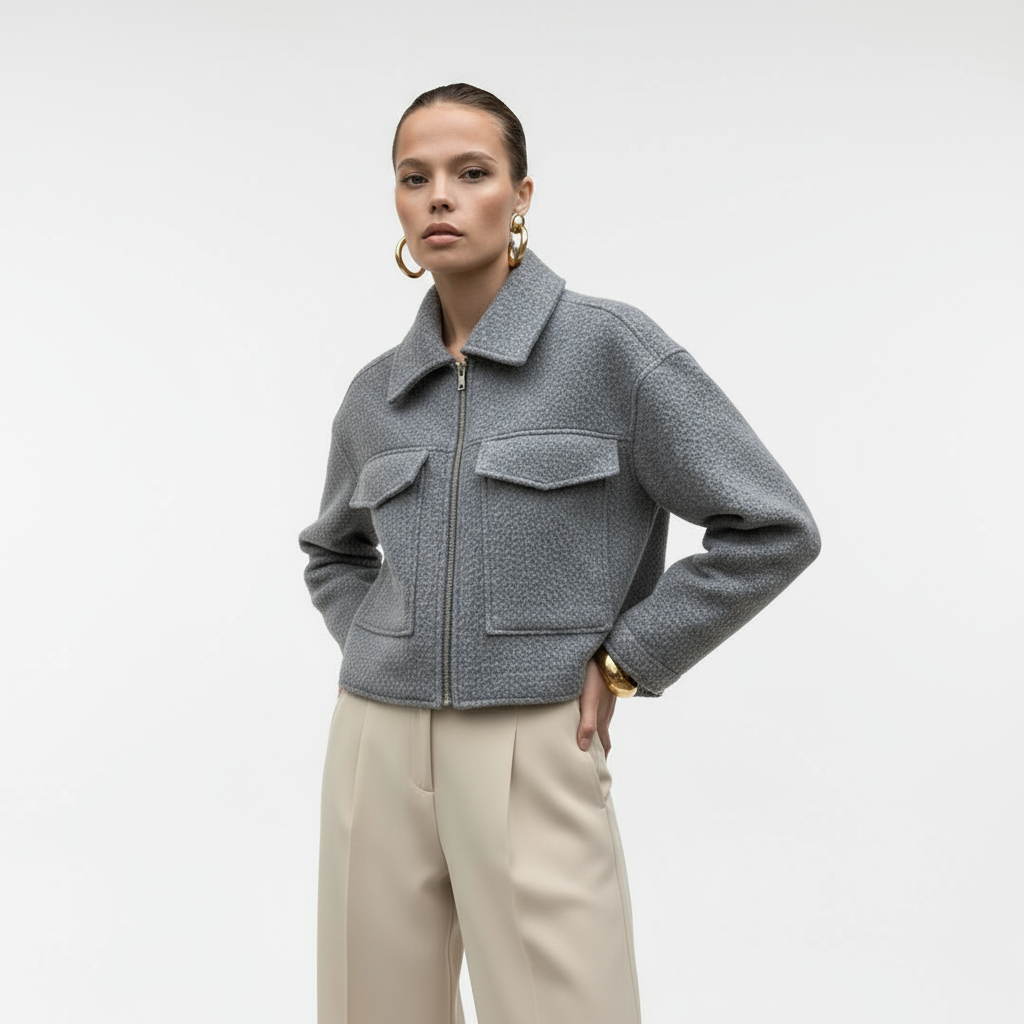 Amelie | Cropped Tweed Jas Dames | Stijlvolle & Tijdloze Tussenjas