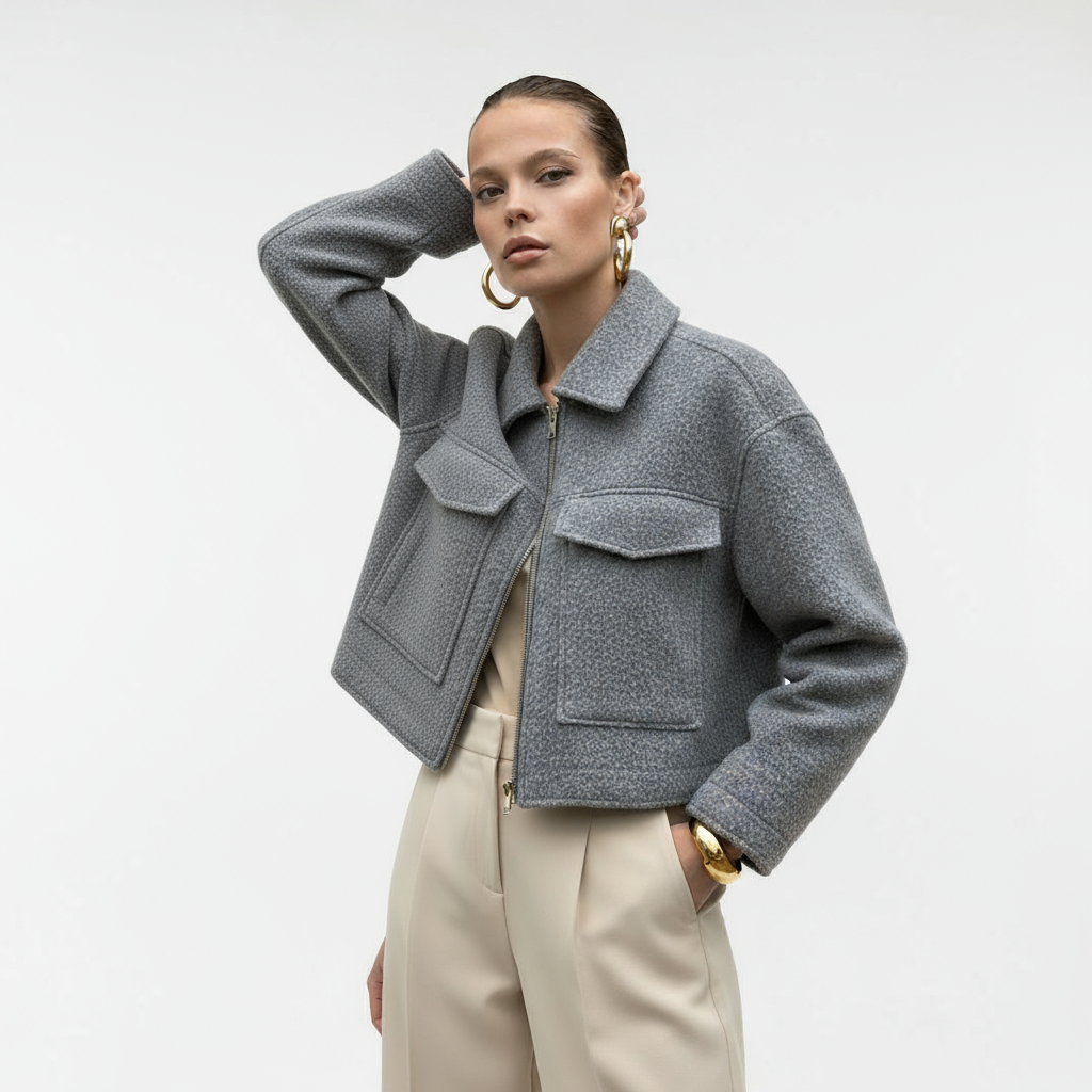 Amelie | Cropped Tweed Jas Dames | Stijlvolle & Tijdloze Tussenjas