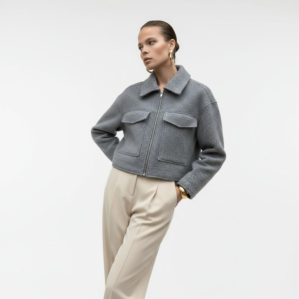 Amelie | Cropped Tweed Jas Dames | Stijlvolle & Tijdloze Tussenjas