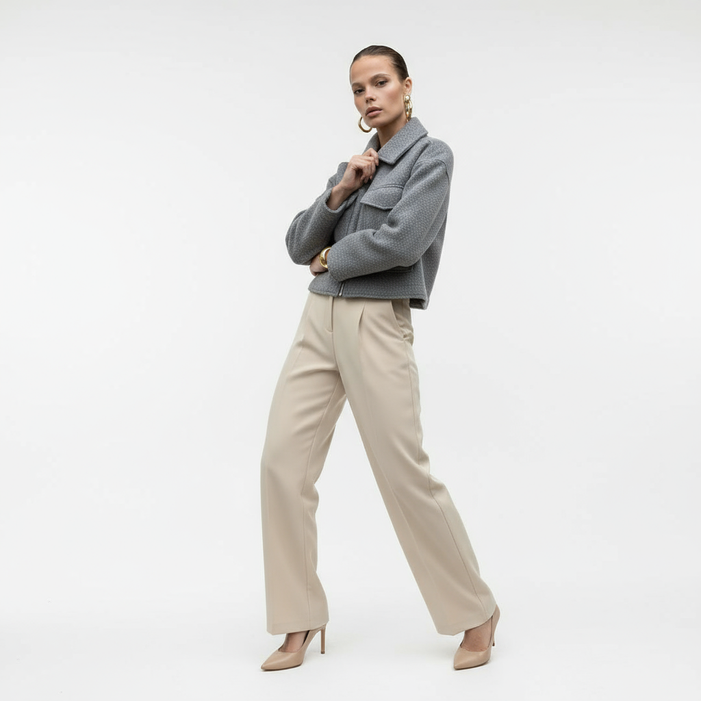 Amelie | Cropped Tweed Jas Dames | Stijlvolle & Tijdloze Tussenjas