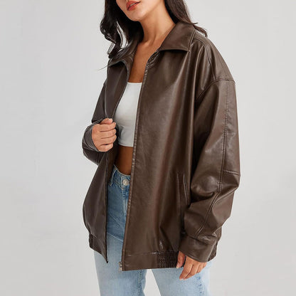 Nora | Leren Vintage Bomber Jack