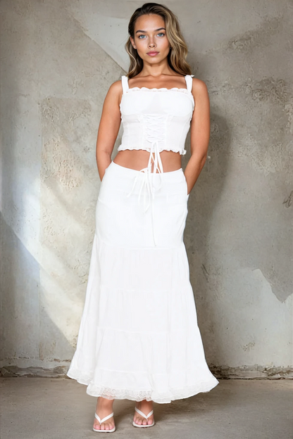 Camille | Witte Corsettop met Rok