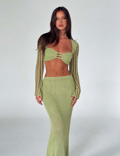 AVA | Gebreide zomerset met top en rok
