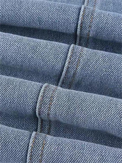 Luna Vintage Flare Jeans Dames | Y2K Uitlopende Spijkerbroek Met Rode Ster