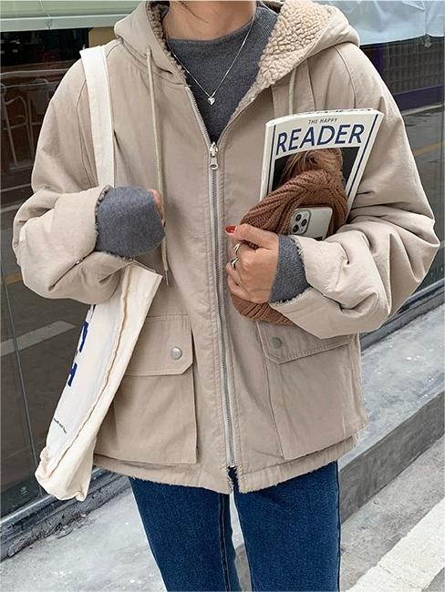 Nora | Dames Omkeerbare Fleecejas – Warm, Met Capuchon & Rits