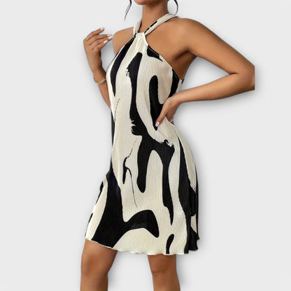 AYA | Dames Halterjurk met Elegante Print en A-lijn Pasvorm