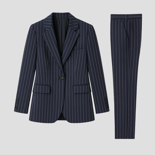 Gestreept Damespak – Tweedelige Set met Blazer en Broek | Stijlvol & Elegant