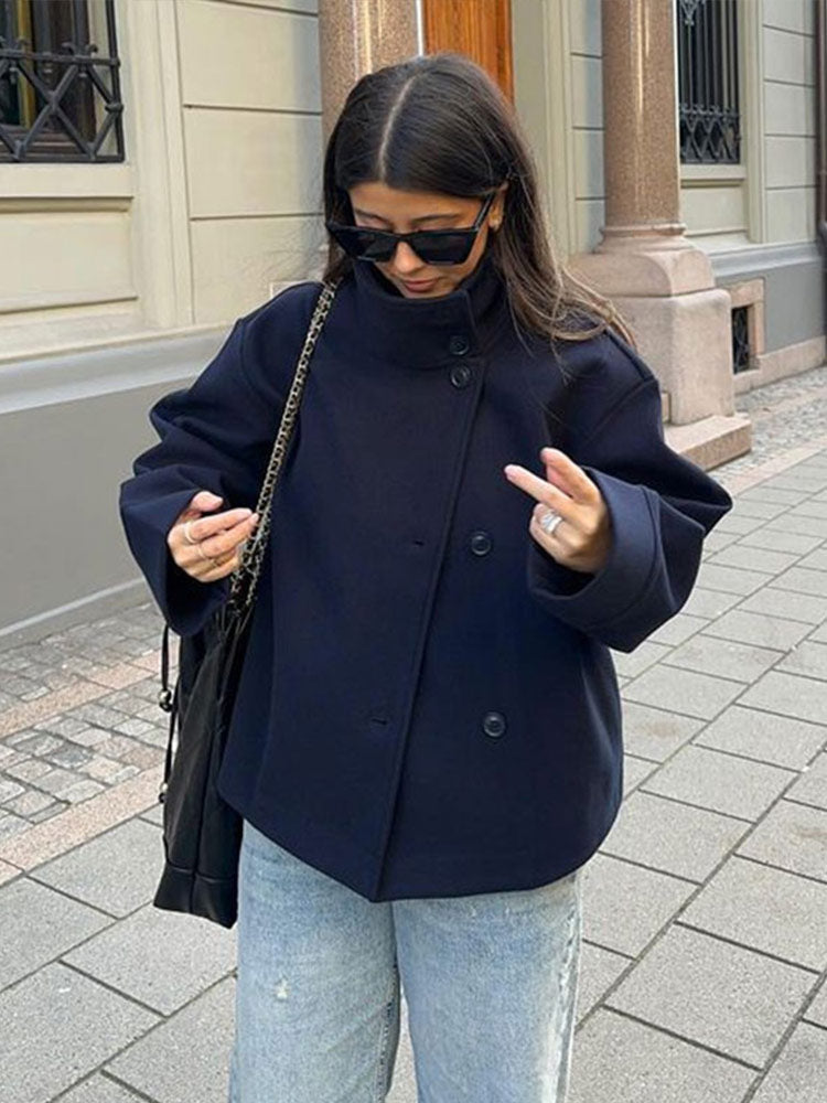 Elise | Luxe Double Breasted Korte Jas– Luxe & Warme Dames Winterjas