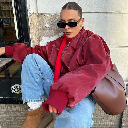 RUBY | Oversized leren jas