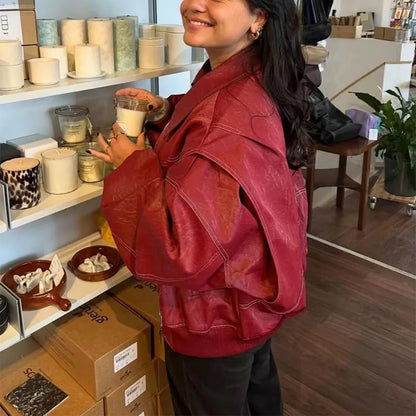 RUBY | Oversized leren jas