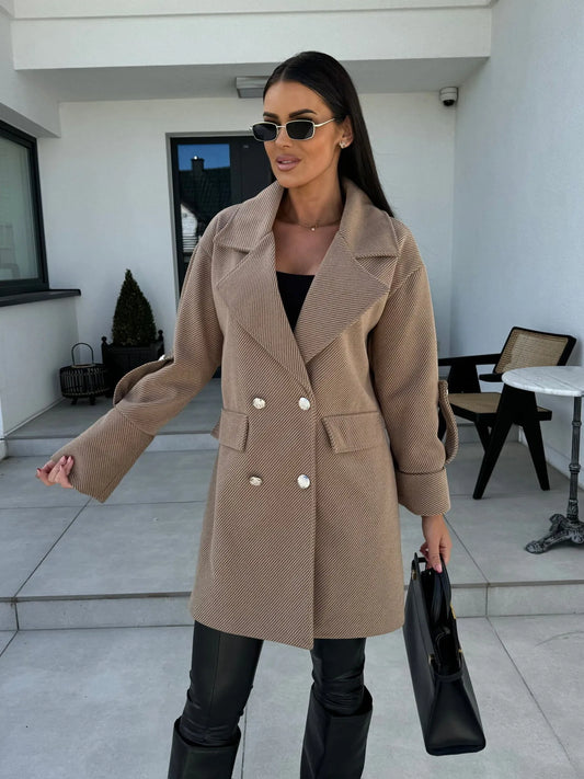 Noa | Dames Oversized Blazerjas | Stijlvolle Lange Blazer Met Dubbele Knoopsluiting