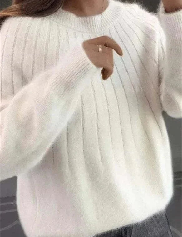 Joyce | Gebreide Kasjmier Trui Dames | Pluizige Warme Trui Voor Herfst & Winter