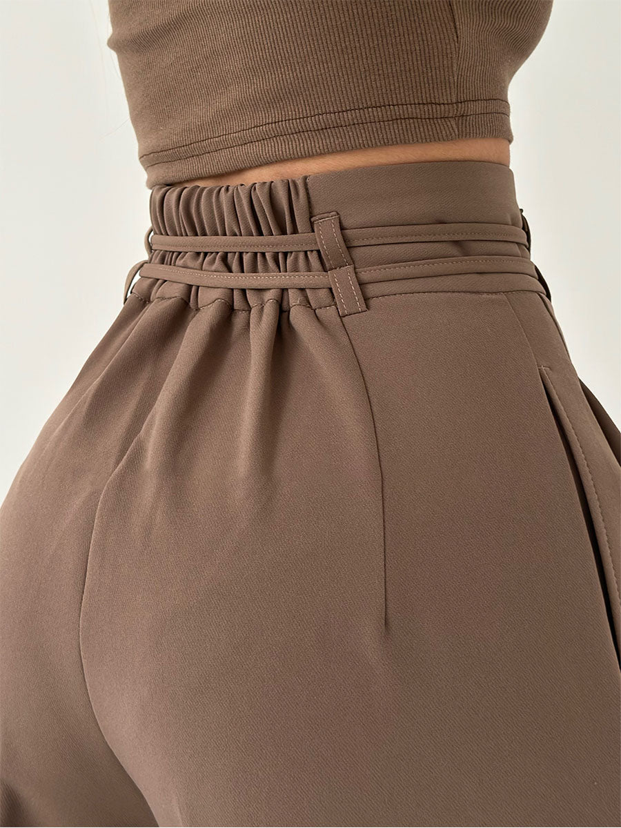 Lara | Dames Hoge Taille Pantalon – Wijde Pijpen & Stretch Stof