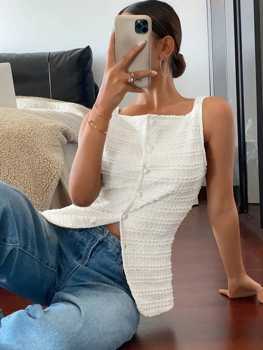 EMMA | Mouwloze Blouse met Vierkante Halslijn voor Dames