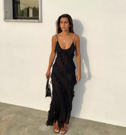 Novi | Elegante Jurk Dames Met Ruches | Trendy & Vrouwelijke Feestjurk