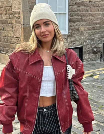 RUBY | Oversized leren jas