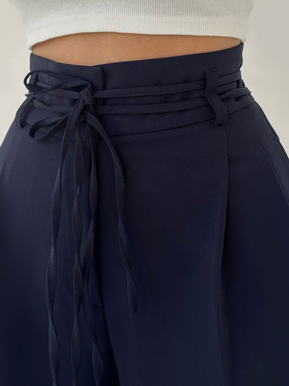 Lara | Dames Hoge Taille Pantalon – Wijde Pijpen & Stretch Stof