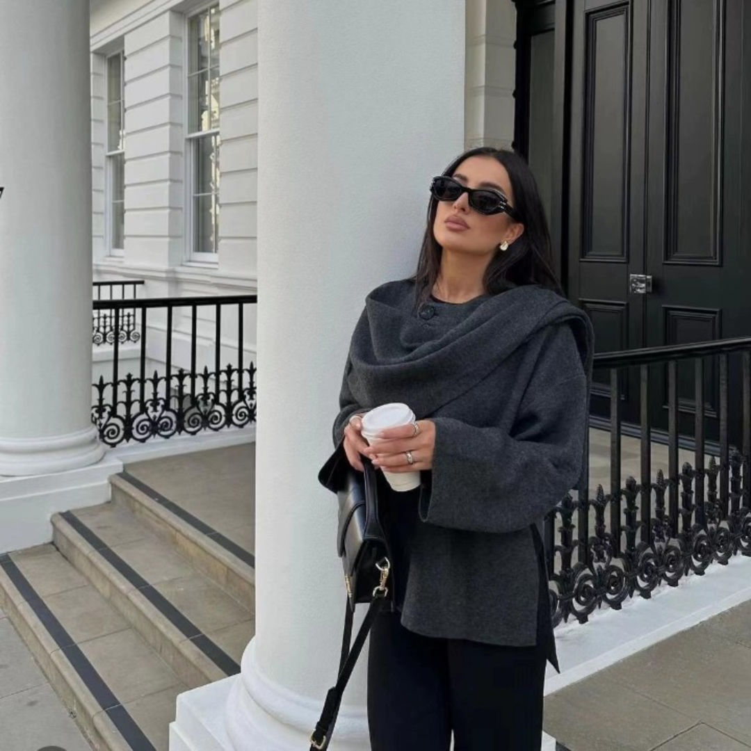 Noor Cozy Wollen Jas met Knopen & Zakken | Elegante Warmte