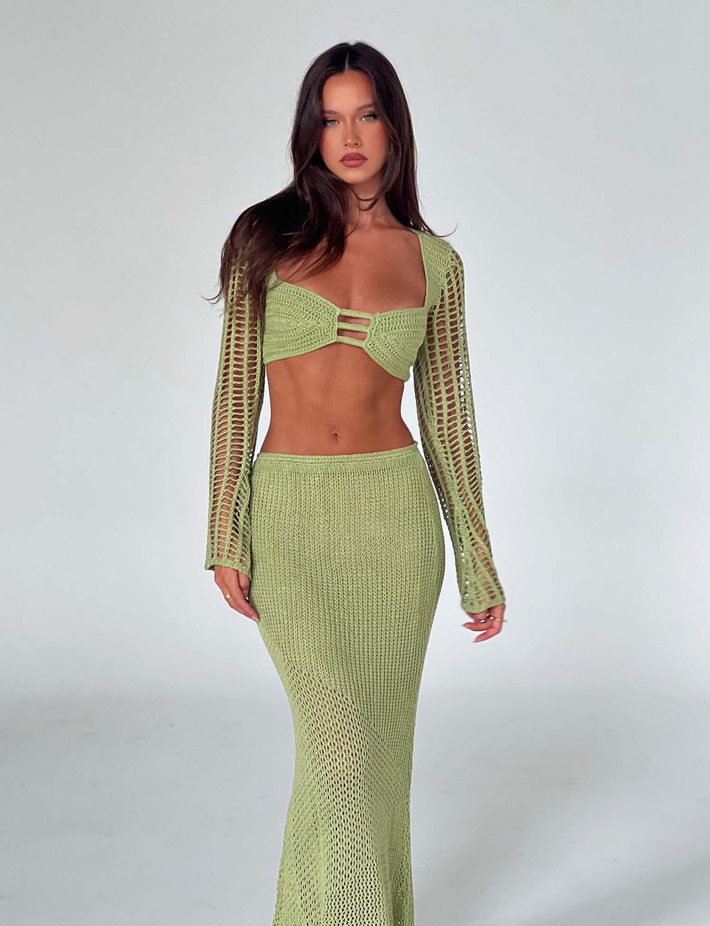 AVA | Gebreide zomerset met top en rok