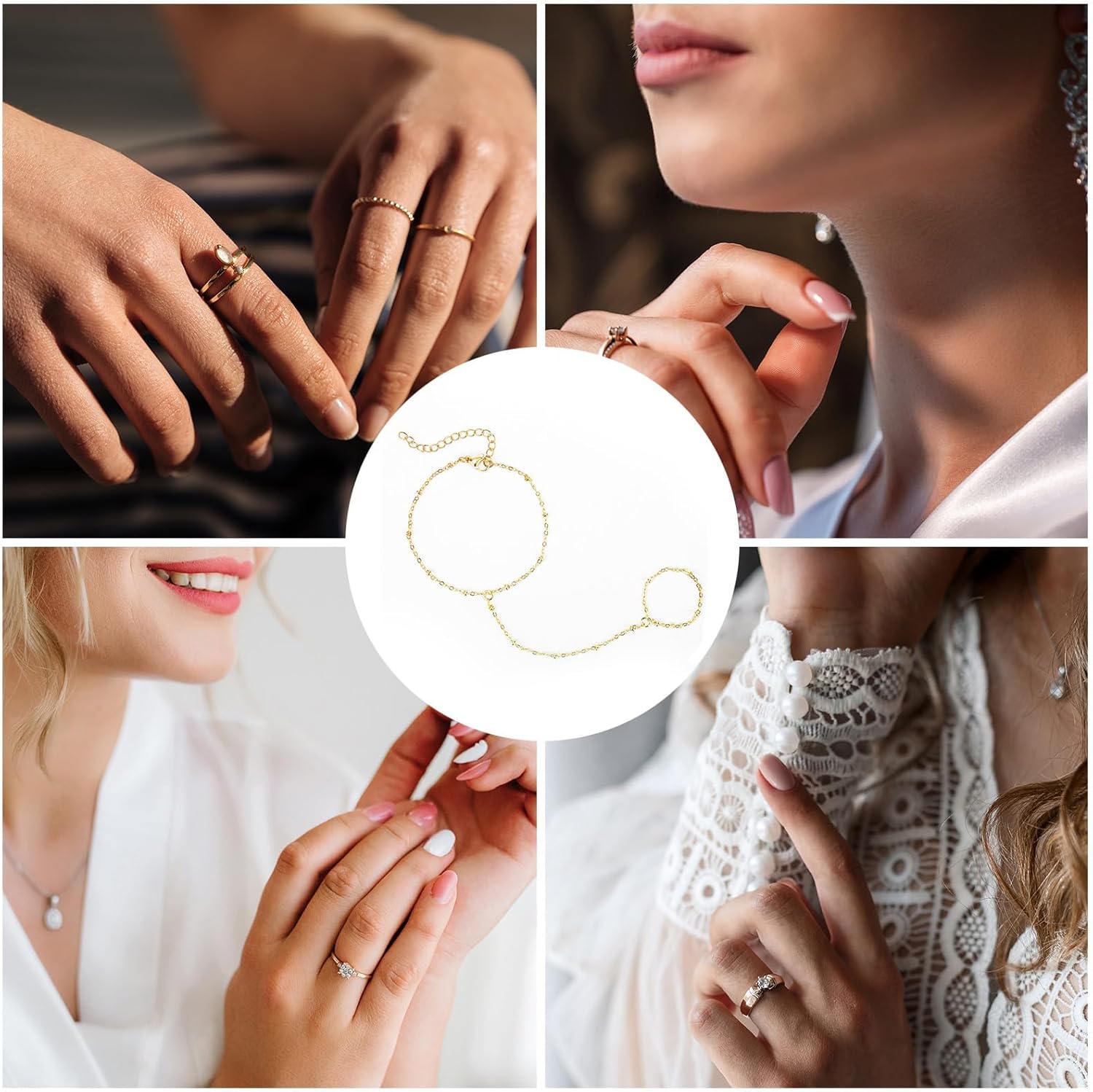 Quincy | Gouden Handketting en Armband in Éen