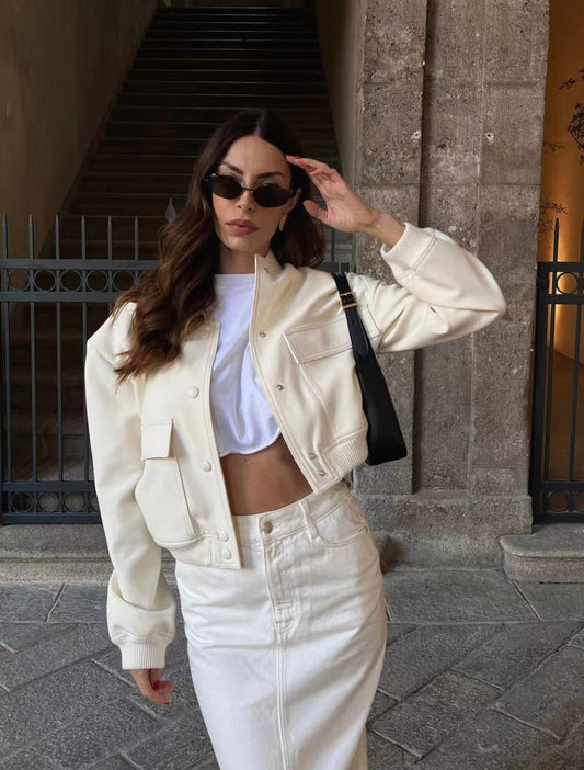 Rosa | Korte Bomber Jas Dames | Stijlvol Cropped Jacket Voor Elke Dag