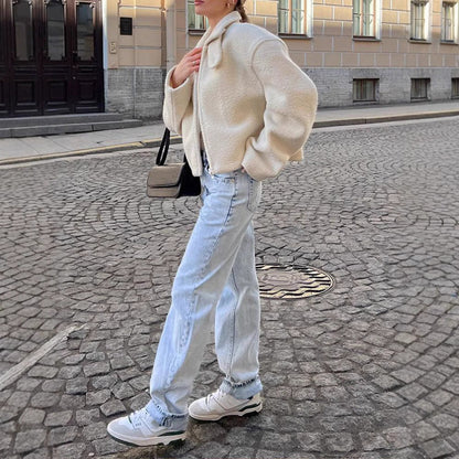 Lina Minimalistisch Fleece Jacket Dames | Warm, Licht & Tijdloos Design