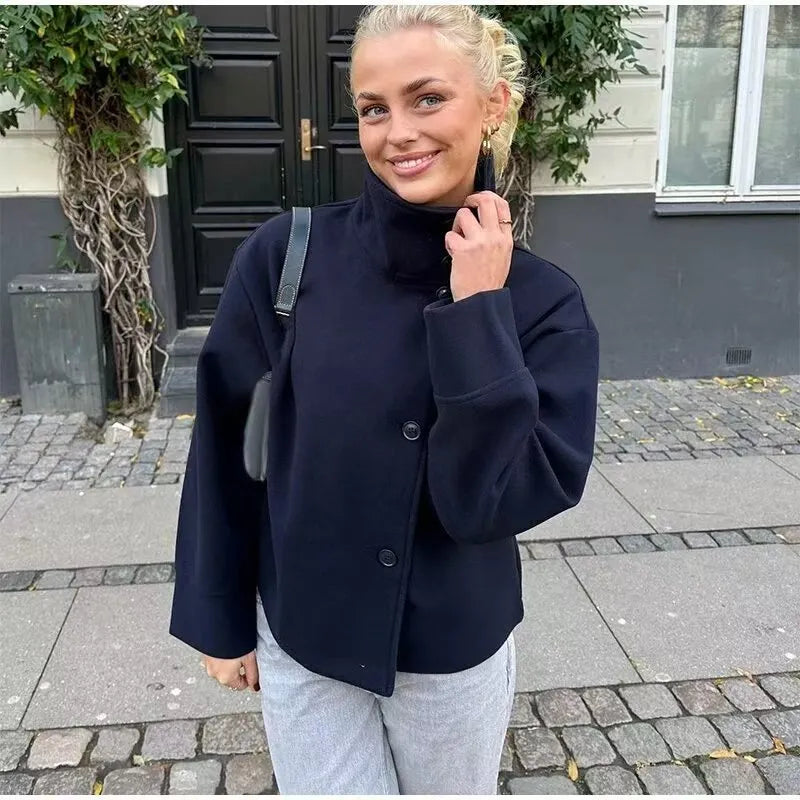 Elise | Luxe Double Breasted Korte Jas– Luxe & Warme Dames Winterjas