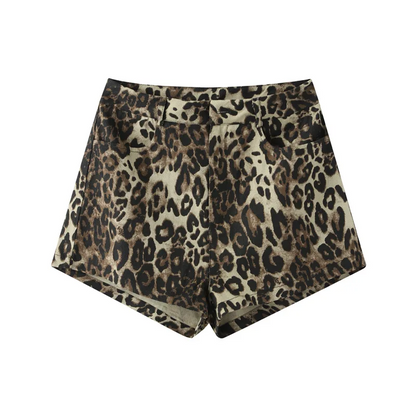 YARA | Korte High-Waist Short | Luipaardprint