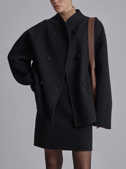 Larena | Stijlvolle Oversized Jas Dames | Elegante Tussenjas Met Knopen