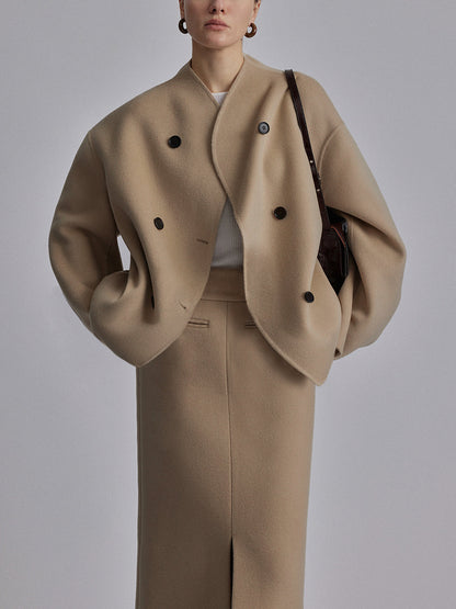 Larena | Stijlvolle Oversized Jas Dames | Elegante Tussenjas Met Knopen