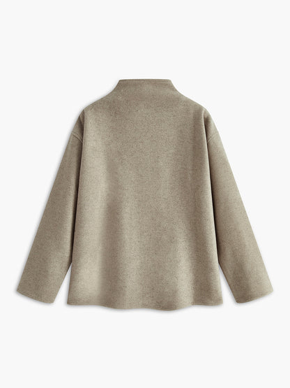 Larena | Stijlvolle Oversized Jas Dames | Elegante Tussenjas Met Knopen
