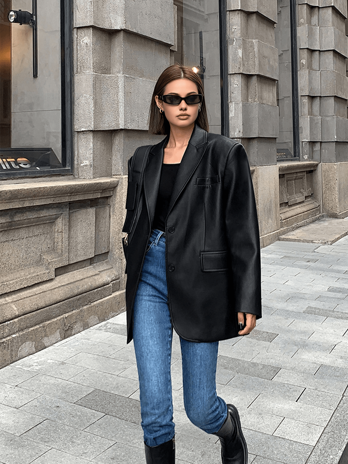 Isabeau | Blazer Dames Leer | Oversized, Modieus & Perfect voor Elke Gelegenheid