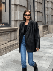 Isabeau | Blazer Dames Leer | Oversized, Modieus & Perfect voor Elke Gelegenheid