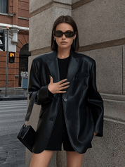 Isabeau | Blazer Dames Leer | Oversized, Modieus & Perfect voor Elke Gelegenheid