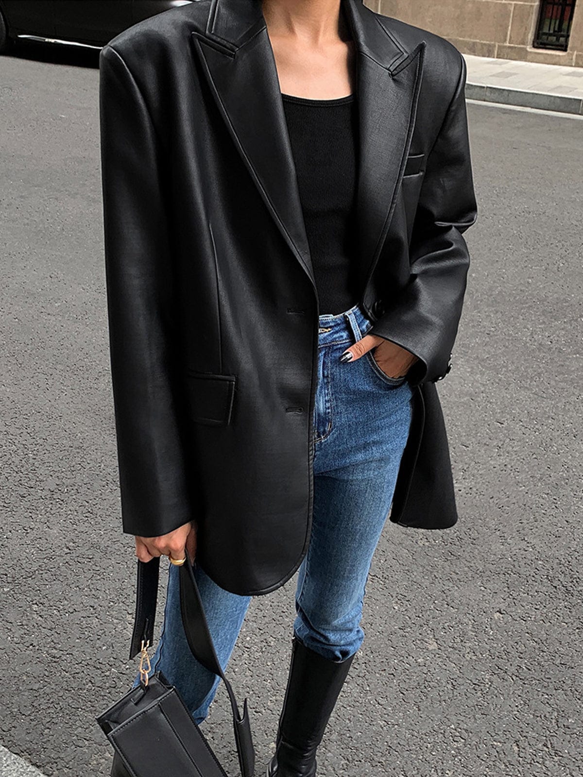 Isabeau | Blazer Dames Leer | Oversized, Modieus & Perfect voor Elke Gelegenheid