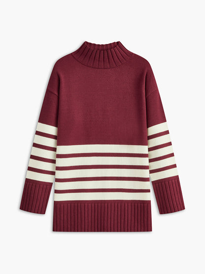 Coltrui Jurk Dames | Gestreepte Gebreide Jurk met Comfortabele Pasvorm