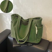 Emma Tote bag | Dames geribde tas met koorddetail en ruime opbergruimte