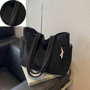 Emma Tote bag | Dames geribde tas met koorddetail en ruime opbergruimte