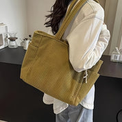 Emma Tote bag | Dames geribde tas met koorddetail en ruime opbergruimte