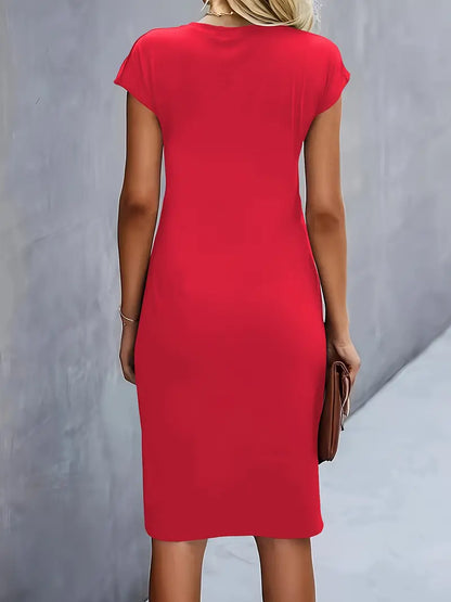 Jayda | elegante Midi Jurk Dames | Klassieke & Flatterende Tijdloze Jurk