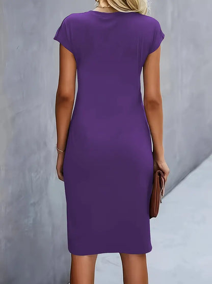 Jayda | elegante Midi Jurk Dames | Klassieke & Flatterende Tijdloze Jurk