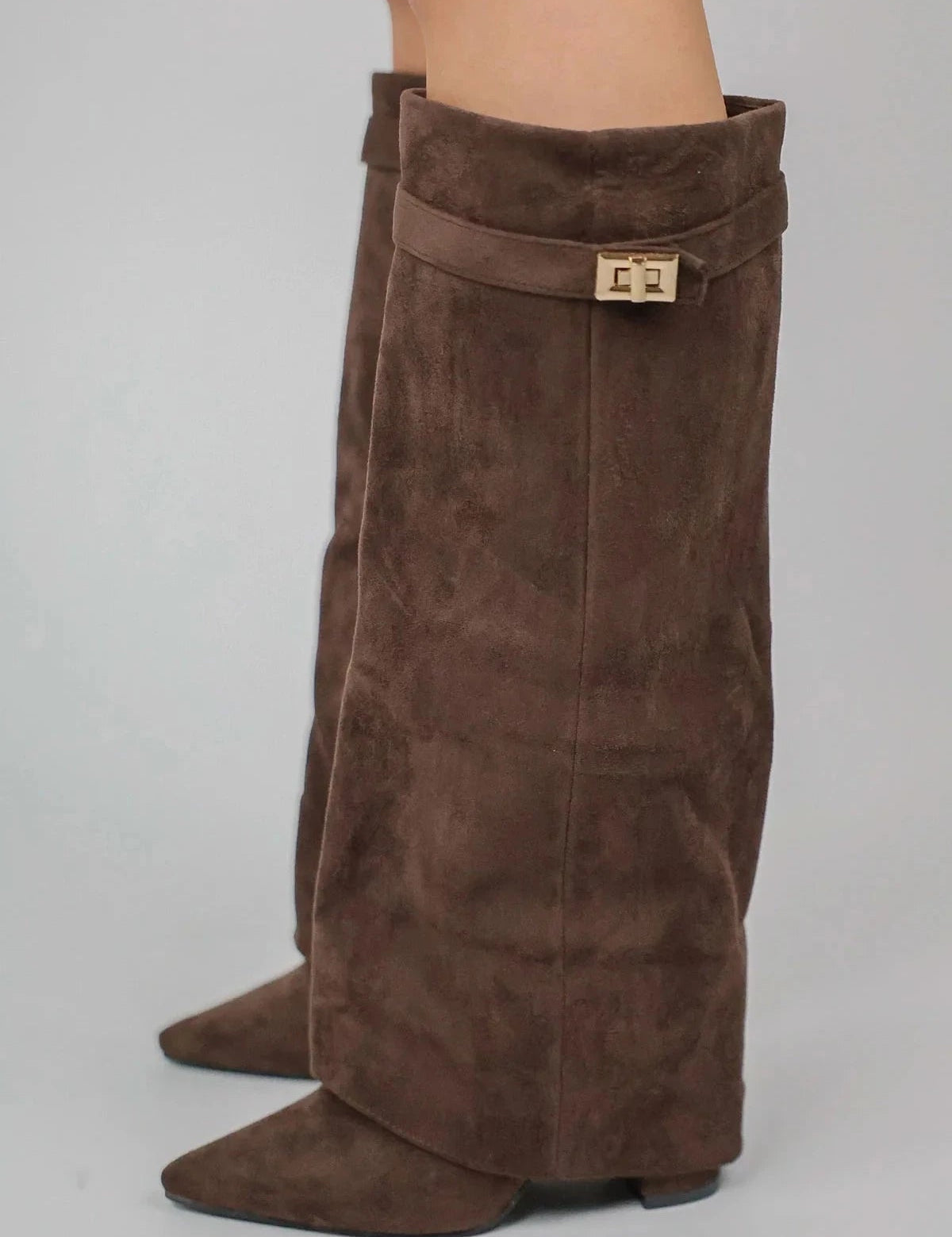 Lina | Kniehoge Laarzen Dames – Klassieke Laarzen met Puntneus & Rechte Schacht